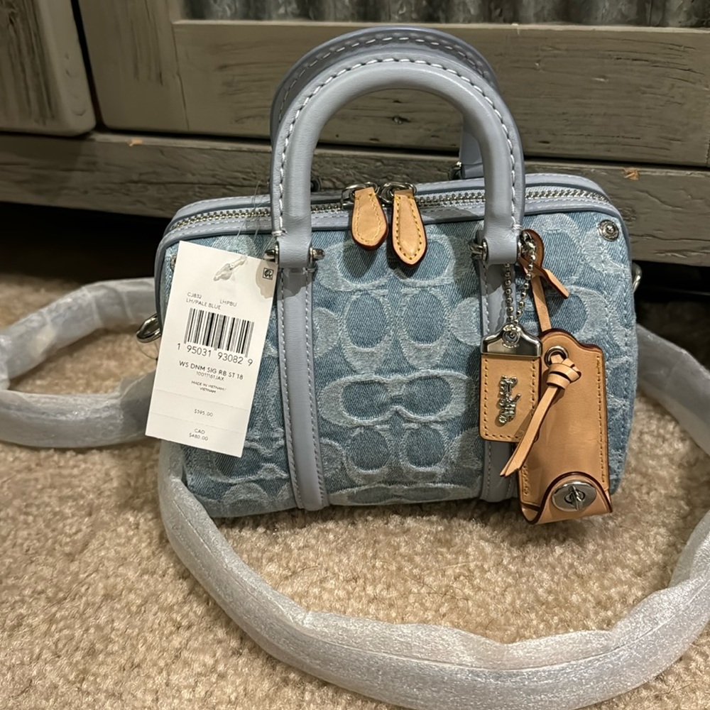 COACH Chambray Jacquard Denim Ruby 18 Crossbody Satchel NEW, NWT FIRM PRICE